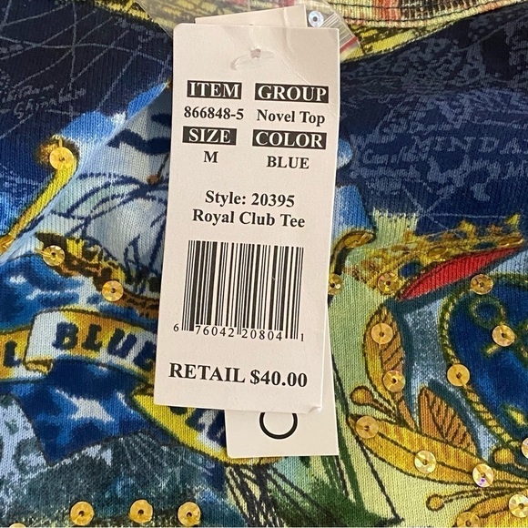 NEW Cruise Wear & Co women's size medium Royal Club Tee novelty print ships boat - Picture 5 of 8